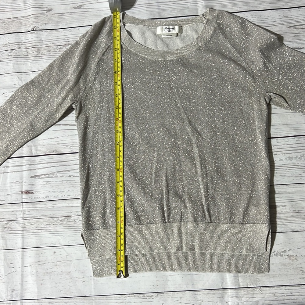 Bonpoint knit top Gray with Silver glittery thread. XS
